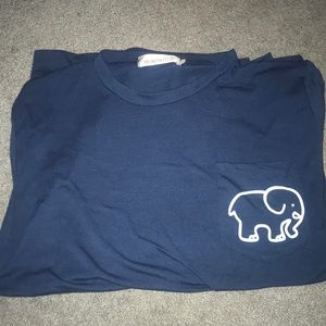 small navy ivory ella long sleeve top